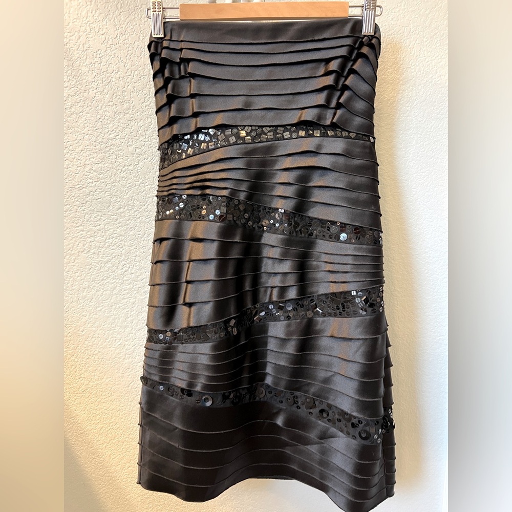 BCBG Black Sequin Embellished Mini Dress